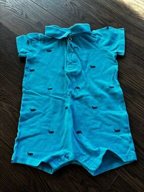 Carter's Teal Baby Hat with Navy Trim